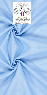 Boutique sélection Lin uni tissu au mètre ameublement décoration bleu rideau