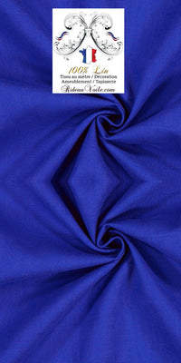 Toile de Lin uni 100% tissu au mètre bleu indigo rideau coussin
