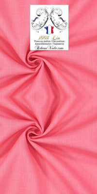 Toile de Lin uni 100% tissu au mètre rose rideau coussin