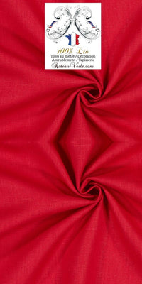 Toile de Lin uni 100% tissu au mètre rouge rideau coussin