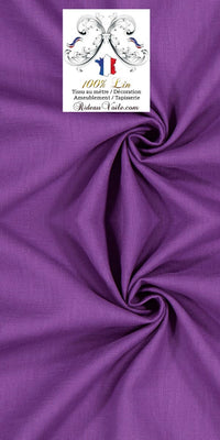 Toile de Lin uni 100% tissu au mètre violet rideau coussin