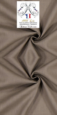 Toile de Lin uni 100% tissu au mètre marron glacé rideau coussin