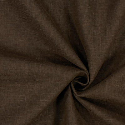 Toile de Lin uni 100% tissu au mètre marron chocolat rideau coussin