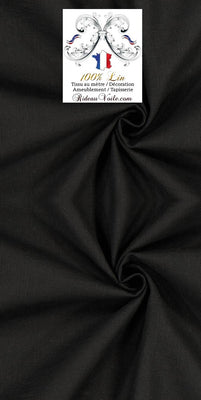 Toile de Lin uni 100% tissu au mètre noir rideau coussin