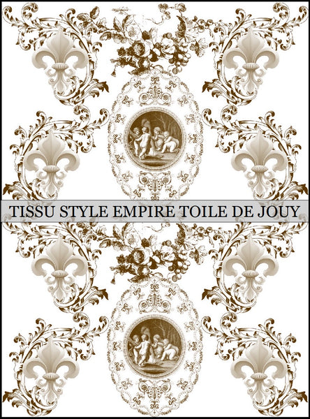 Toile de Jouy tissu brun ameublement style Empire Anges Fleur de Lys marron. Tissu Marron ameublement tapisserie Empire Anges Angelots Toile de Jouy Fleurs de Lys rideau au mètre. Ignifugé occultant. Country french fabric Toile Jouy upholstery curtain. Arte fresca Stoffe Klassizismus Tapestry klädsel Restaurering gardintyg.Tecido tapeçaria cortina. Gordijnen, Gordijnstof, Gordijnstoffen.