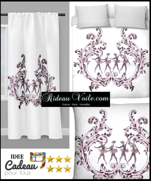 Tissu au mètre motif imprimé fleurs Baroque motif ballerine silhouette femme ameublement danseuse étoile mètre rideau couette voilage.Tänzer bedruckter Stoff. Ballerina tessuto bagno doccia tenda. Fabric floral ballerina pattern curtain drapes. Klassisk ballerina trykt stof gardin. ballerina stoff gardin.