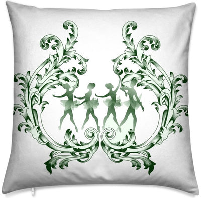 Tissu au mètre rideau motif danseuse étoile couette coussin Baroque fleur vert