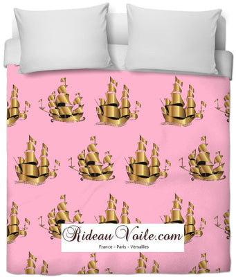 Boutique Paris Tissu ameublement Marin imprimé Bateau Or Doré mètre rideau Boat Nautical Upholstery Canvas meter marine upholstery fabric Nautical furnishing Yard curtain Maritime Gardinen Vorhänge stoff Möbelstoff Seemanns Stoffe Meer Strandfeeling Cortina tela Marinera.