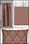 Tissu au mètre style Empire Baroque ameublement tapisserie décoration rouge marron brun