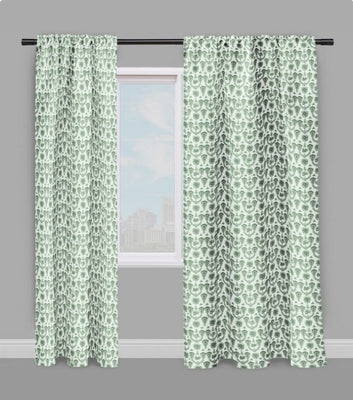 Tissu motif Toile de Jouy au mètre décoration ameublement rideau couette vert