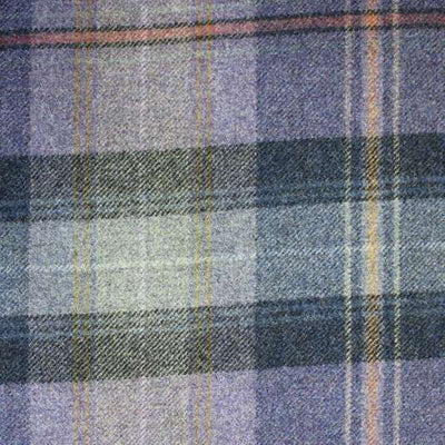 Tissu à carreaux tartan carré laine bleu violet gris jaune au mètre