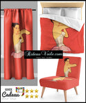 Motif tissu imprimé style Sophia Cecelia Kalos Maria Callas cantatrice rideau