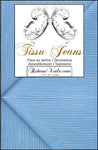 Tissu déco 100% Jeans DÉNIM LÉGER À RAYURES bleu blanc au mètre rideau coussin