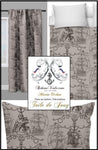 Tissu ameublement Toile de Jouy motif Marin au mètre brun