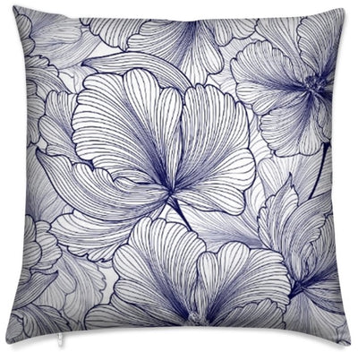Imprimé Larges pétales fleurs décoration textile fleuri tissu mètre rideau couette bleu