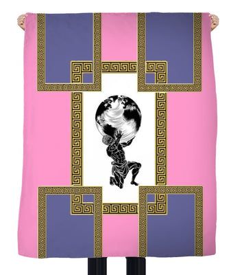 Motif style Empire Grec homme fort musclé corps tissu au mètre sport violet rose