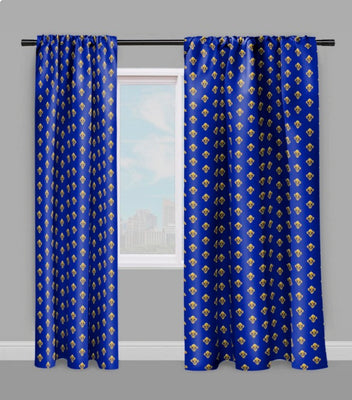 Décoration ameublement tissu bleu style Empire Fleur de lys Or rideau tapisserie