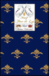 Rideau Voilage motif imprimé fleur de Lys glitter BLEU Empire paillettes or doré tissu ameublement tapisserie au mètre style Directoire . Rideau ignifugé, occultant, édredon. Agence architecte décorateur d'intérieur extérieur rénovation corps d'état agence boutique Versailles Paris Naples.