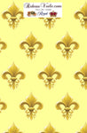 Motif style Empire Fleur de lys  tissu jaune ameublement Directoire au mètre rideau rénovation