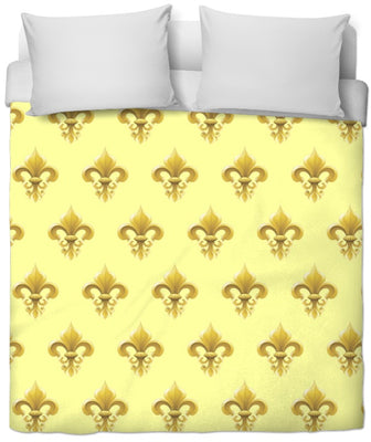 Motif style Empire Fleur de lys  tissu jaune ameublement Directoire au mètre rideau rénovation