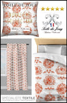 Tissu toile de Jouy orange décoration intérieur ameublement au mètre boutique rideau coussin sur mesure coton Paris Versailles France. Tissu ameublement tapisserie Empire Toile de Jouy rideau au mètre. Ignifugé occultant. Textile Empire country french fabric Toile Jouy furnishing upholstery curtain. Arte fresca Stoffe Klassizismus Tapestry klädsel Restaurering gardintyg.Tecido tapeçaria cortina. Gordijnen, Gordijnstof, Gordijnstoffen.