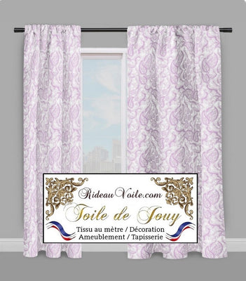 Boutique Toile de Jouy violet tissu au mètre motif cachemire Paisley