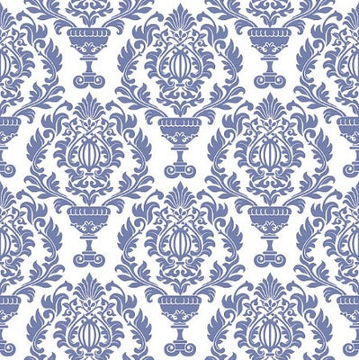 Tissu style Empire Damask Baroque bleu bleuet lilas au mètre rideau coussin fleur fleuri