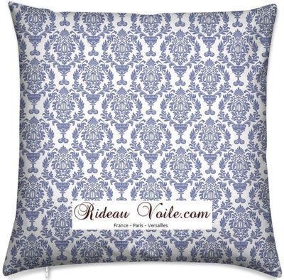 Tissu style Empire Damask Baroque bleu bleuet lilas au mètre rideau coussin fleur fleuri