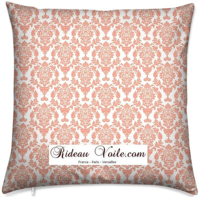 Tissu style Empire Damask Baroque orange abricot au mètre rideau coussin fleur fleuri