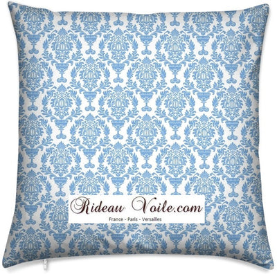 Tissu style Empire Damask Baroque bleu au mètre rideau coussin fleur fleuri