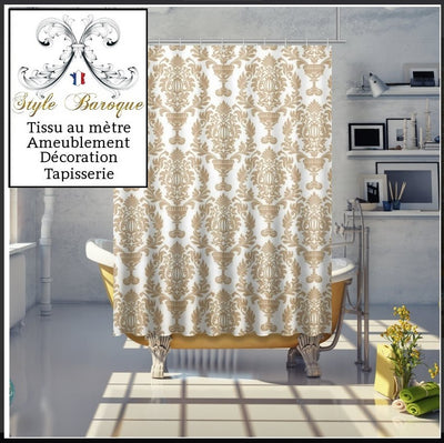 Boutique tissu imprimé fleurs motif Damassé Baroque mètre rideau ameublement tapisserie Ignifuge occultant, voilage, housse couette, sur mesure fabric meter curtain flower upholstery tapestry interior room Blackout flame retardant, duvet cover, drapes.