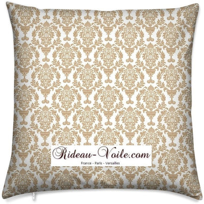 Tissu style Empire Damask Baroque beige au mètre rideau coussin fleur fleuri