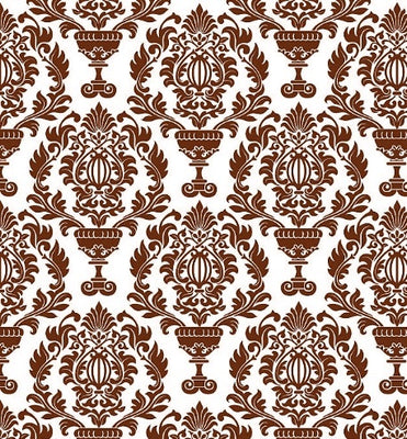 Tissu style Empire Damask Baroque marron au mètre rideau coussin fleur fleuri