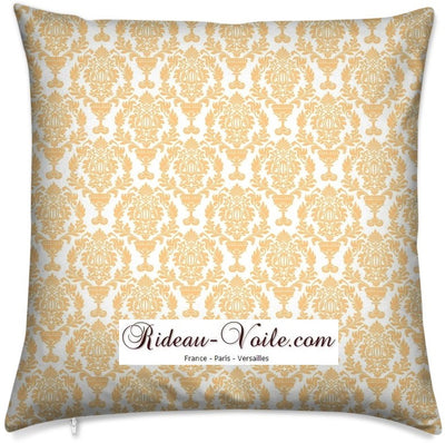 Tissu style Empire Damask Baroque jaune vanille au mètre rideau coussin fleuri