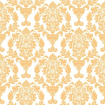 Tissu style Empire Damask Baroque jaune vanille au mètre rideau coussin fleuri