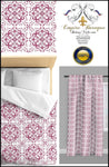 Tissu ameublement au mètre motif luxe Empire Baroque florale rose fushia