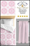 Tissu ameublement au mètre motif fleur style Empire Baroque ornement rose pastel
