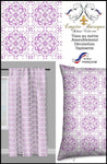 Tissu ameublement au mètre motif fleur style Empire Baroque ornement florale violet