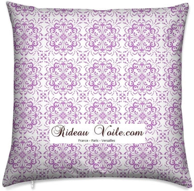 Tissu ameublement au mètre motif fleur style Empire Baroque ornement florale violet