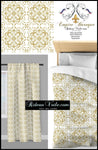 Tissu ameublement au mètre motif fleur style Empire Baroque ornement florale or