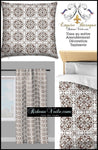 Tissu ameublement au mètre motif fleur style Empire Baroque ornement florale marron