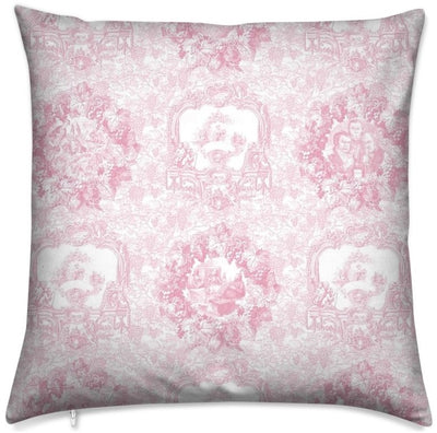 Tissu motif Toile de Jouy rose vigne décoration ameublement tapisserie rideau