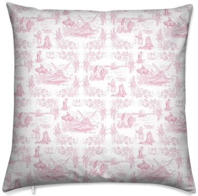 Tissus décoration d'ameublement rideau couette Toile de Jouy au mètre rose