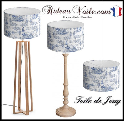 Tissus au mètre tapisserie ameublement bleu rideau couette coussin Toile de Jouy