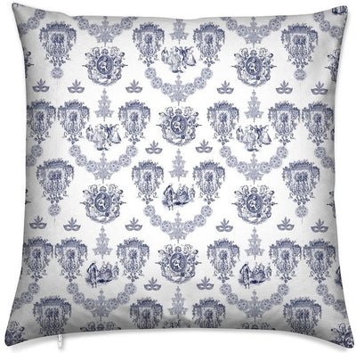 Tissu Toile de Jouy au mètre décoration bleu Empire ameublement rideau coussin couette