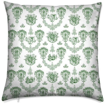 Beaux tissus ameublement au mètre style Baroque Empire rideau Toile de Jouy vert