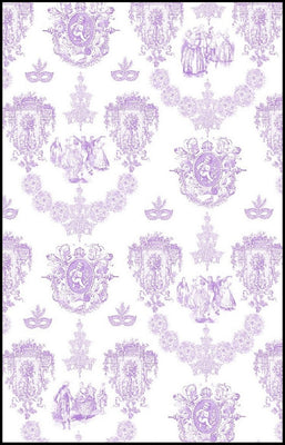 Baroque Empire rideau linge maison literie motif Toile de Jouy tissu au mètre lilas