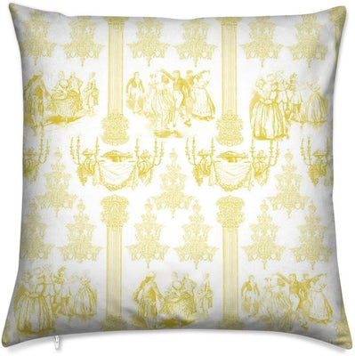 Tissus au mètre ameublement déco rideau couette coussin Toile de Jouy jaune