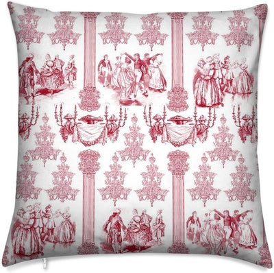 Décoration Toile de Jouy tissu au mètre ameublement rideau couette coussin rouge