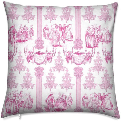 Tissu au mètre ameublement rideau couette coussin Toile de Jouy rose fushia